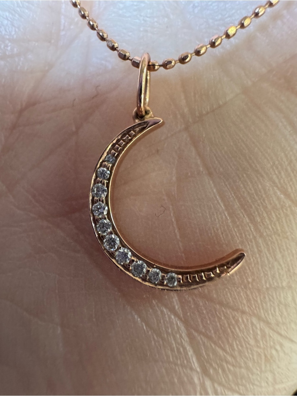 Sydney Evan 14k Rose Gold Crescent Moon Necklace